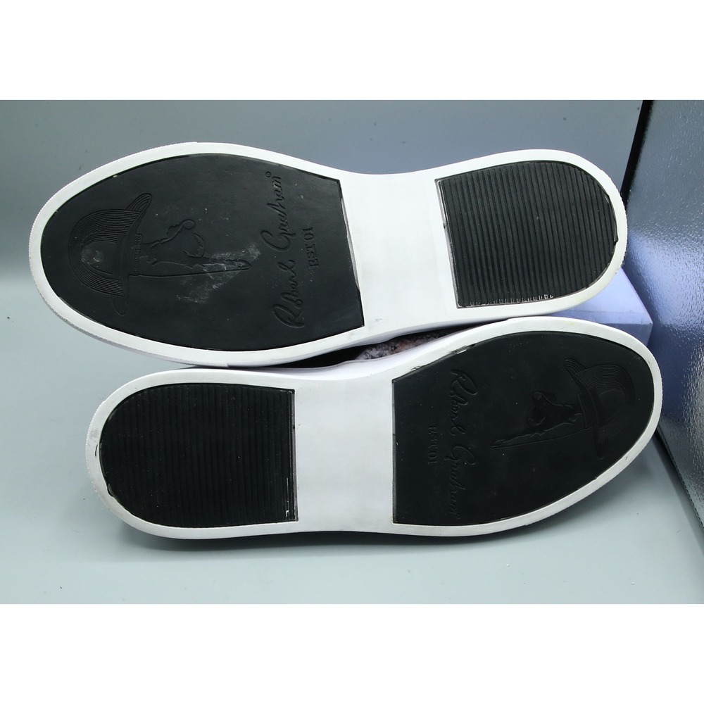 Robert Graham Mens Skull Graphic Print Leather Slip On Sneakers RG5483S Blk 9.5 - Picture 5 of 9